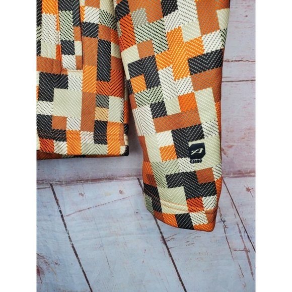 Rare Orage Color Block Full Zip Extra Small Unisex Hooded Drawstring Sweater - Picture 4 of 12